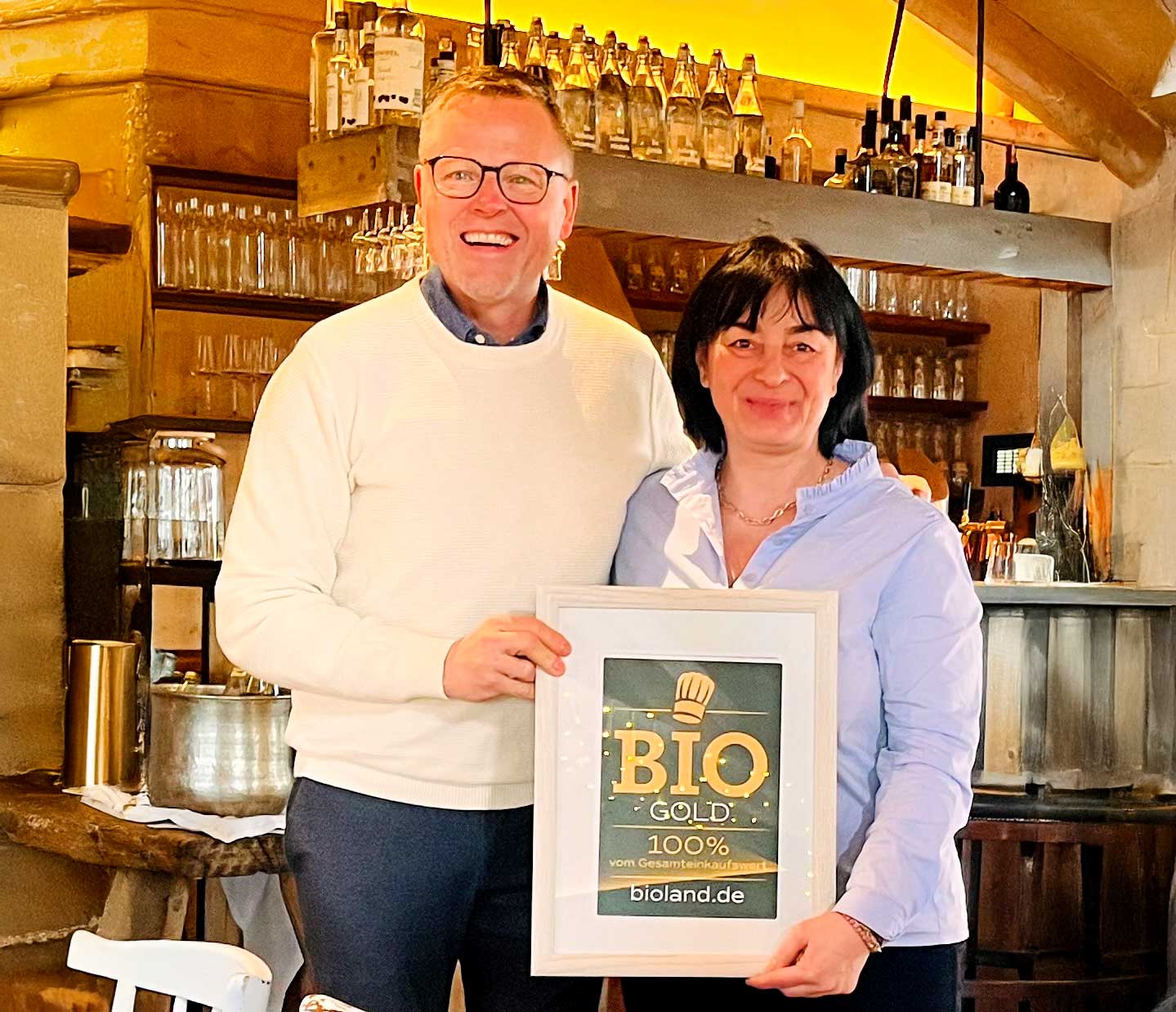 Übergabe der Bioland-Auszeichnung BIO GOLD an den Bayerischen Wirt